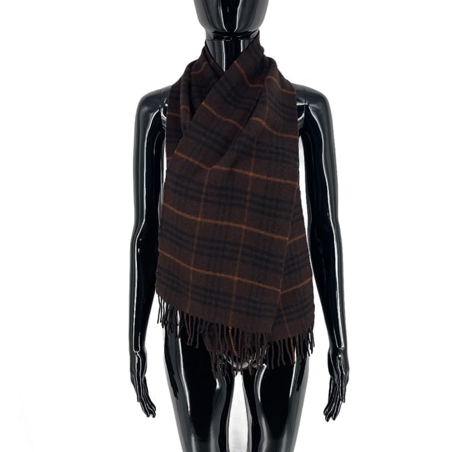 Burberry Brown Plaid 100% Wool Scarf - 3