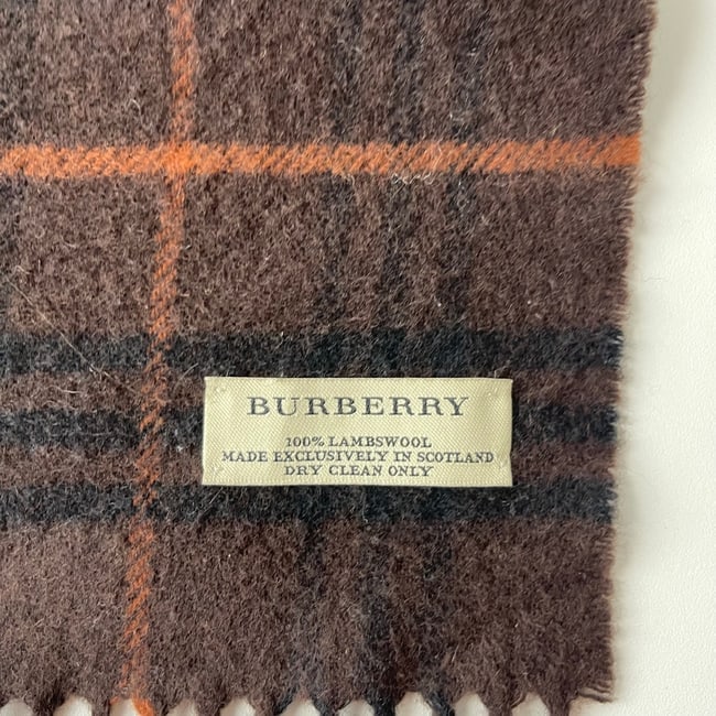 Burberry Brown Plaid 100% Wool Scarf - 6