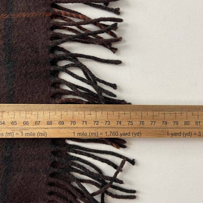 Burberry Brown Plaid 100% Wool Scarf - 8