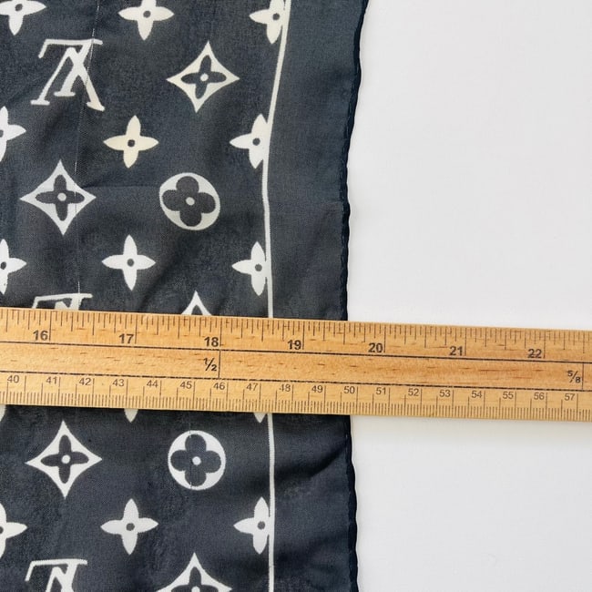 Louis Vuitton Black Monogram 100% Silk Scarf - 5