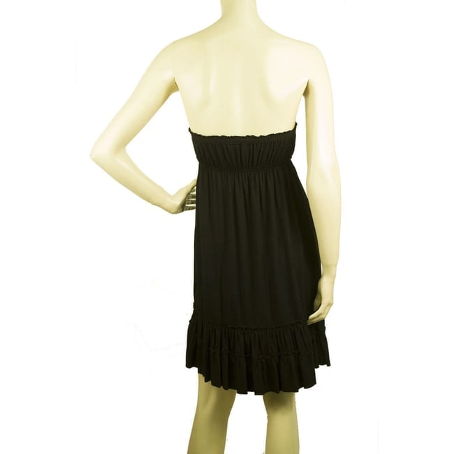 Juicy Couture Black Cover Up Beach Holidays Summer Mini Strapless Dress Size P - 2