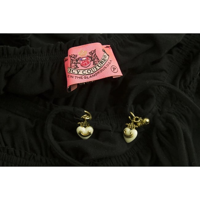 Juicy Couture Black Cover Up Beach Holidays Summer Mini Strapless Dress Size P - 4