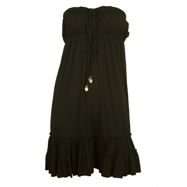 Juicy Couture Black Cover Up Beach Holidays Summer Mini Strapless Dress Size P - 6