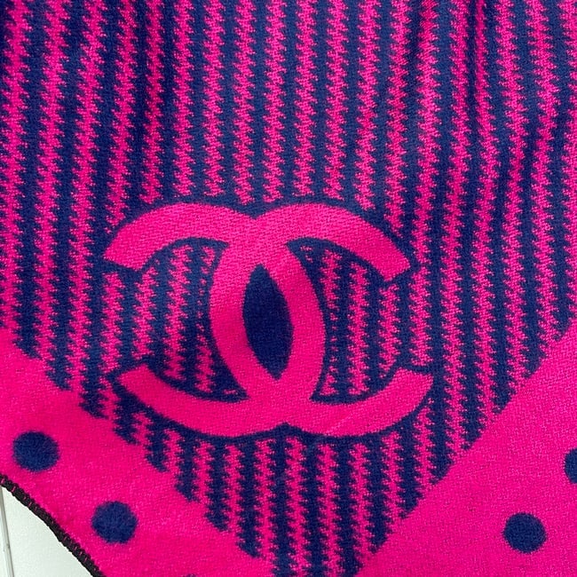 Chanel Large Silk & Wool Shawl Scarf - 5