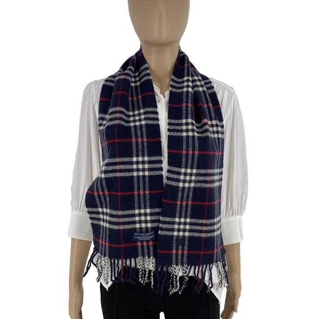 Burberry Children Dark Blue Merino Wool & Cashmere Small Scarf: Title:Burberry Children Dark Blue Merino Wool & Cashmere Small Scarf Brand:Burberry Date/Period:Modern Materials:90% Merino Wool 10% Cashmere Size:One Size Description:Burberry Children Dark Blue