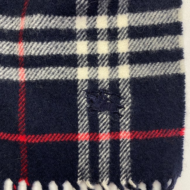 Burberry Children Dark Blue Merino Wool & Cashmere Small Scarf - 4