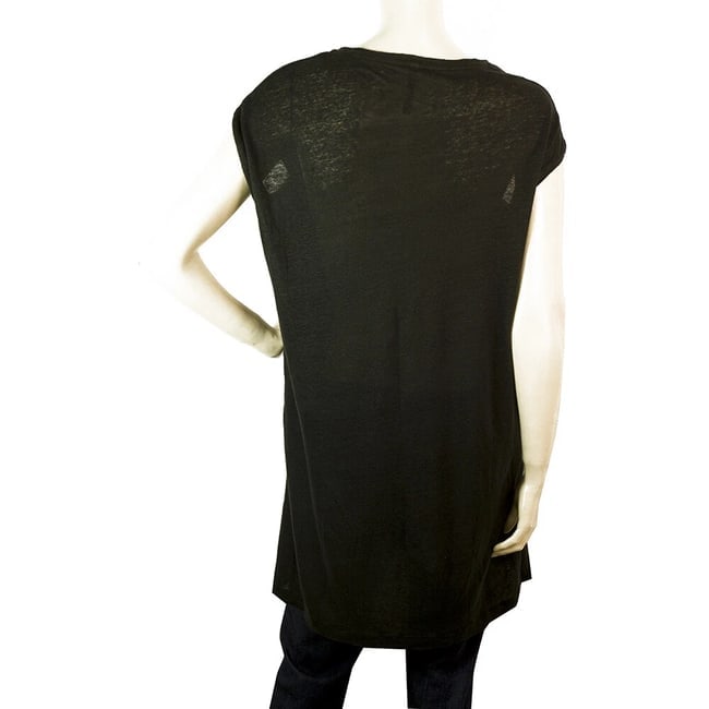 Neil Barrett Black 100% Linen Relaxed Oversize Style Blouse Long Top Size XS - 2