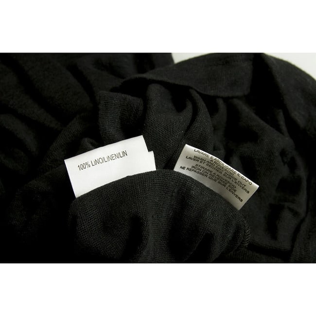 Neil Barrett Black 100% Linen Relaxed Oversize Style Blouse Long Top Size XS - 5
