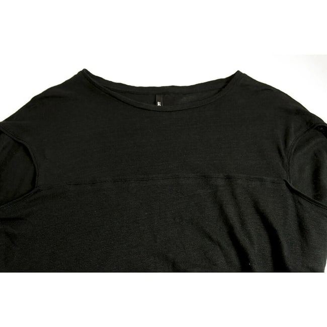 Neil Barrett Black 100% Linen Relaxed Oversize Style Blouse Long Top Size XS - 6
