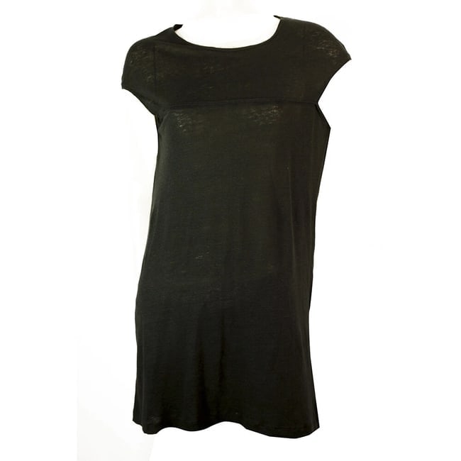 Neil Barrett Black 100% Linen Relaxed Oversize Style Blouse Long Top Size XS - 7