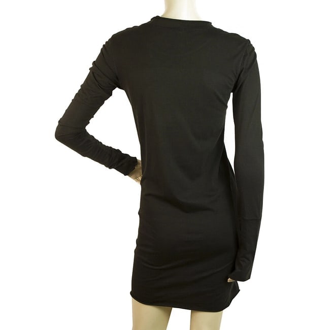 Barbara I Gongini Black Long Sleeves Mini Length Cotton Modal Dress - 2