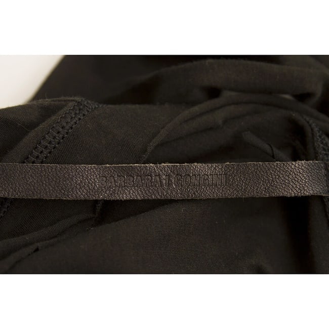 Barbara I Gongini Black Long Sleeves Mini Length Cotton Modal Dress - 3
