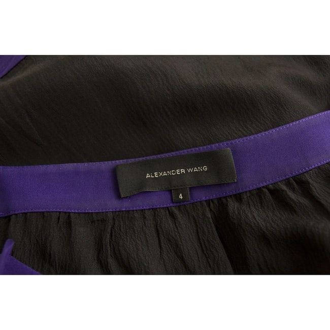 Alexander Wang Black & Purple Spaghetti Straps Mini Dress size 4 , superb - 3