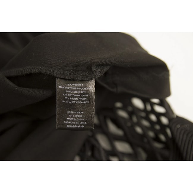 Kendall + Kylie Black Perforated Mini Length Short Sleeves dress Sz S - 5
