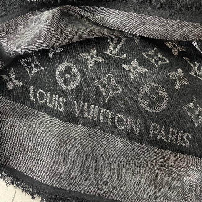 Louis Vuitton Black Reversible Silk Wool Scarf - 5