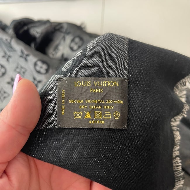 Louis Vuitton Black Reversible Silk Wool Scarf - 6