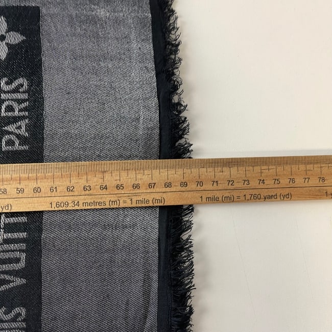 Louis Vuitton Black Reversible Silk Wool Scarf - 9