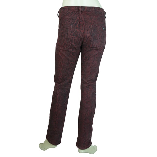 Maison Scotch Burgundy Red Snake Animal print Zipper Cuffs Trousers Pants 29 - 2