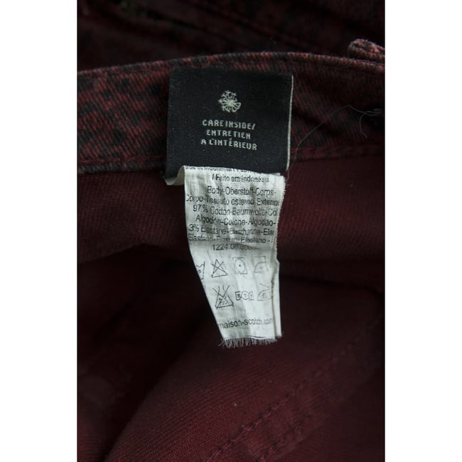 Maison Scotch Burgundy Red Snake Animal print Zipper Cuffs Trousers Pants 29 - 4