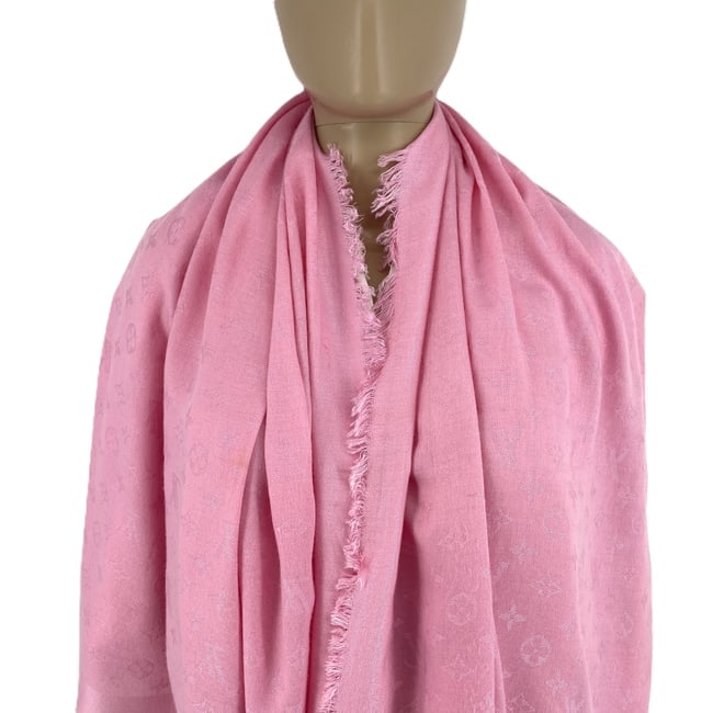 Louis Vuitton Pink 60% Silk 40% Wool Large Shawl - 3