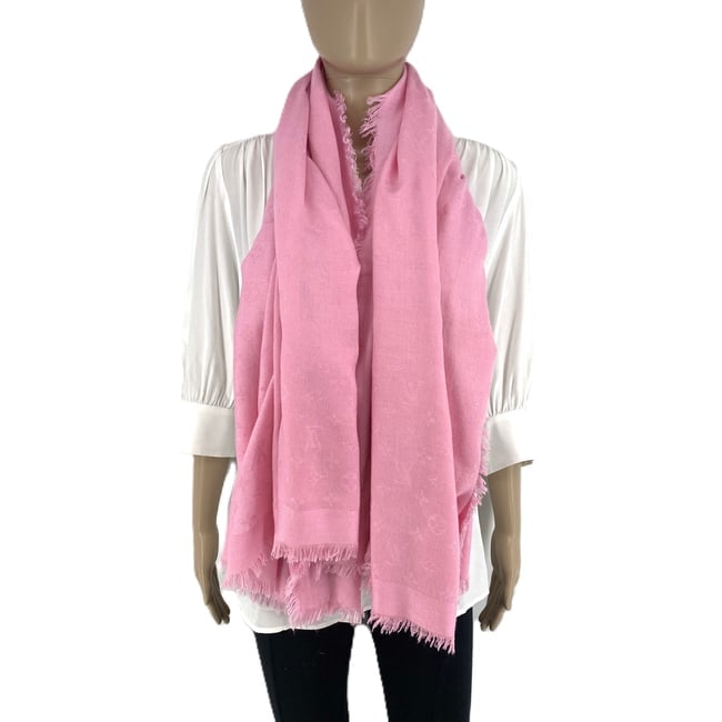 Louis Vuitton Pink 60% Silk 40% Wool Large Shawl - 4