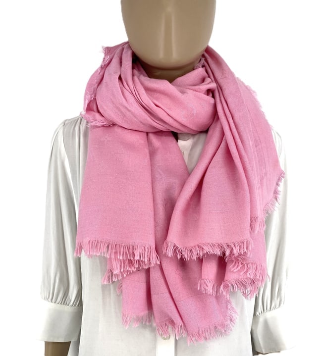Louis Vuitton Pink 60% Silk 40% Wool Large Shawl - 7