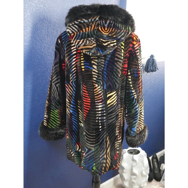 Amazing Sheared & Long hair Beaver Fur Coat Jacket W/ Hood - 3
