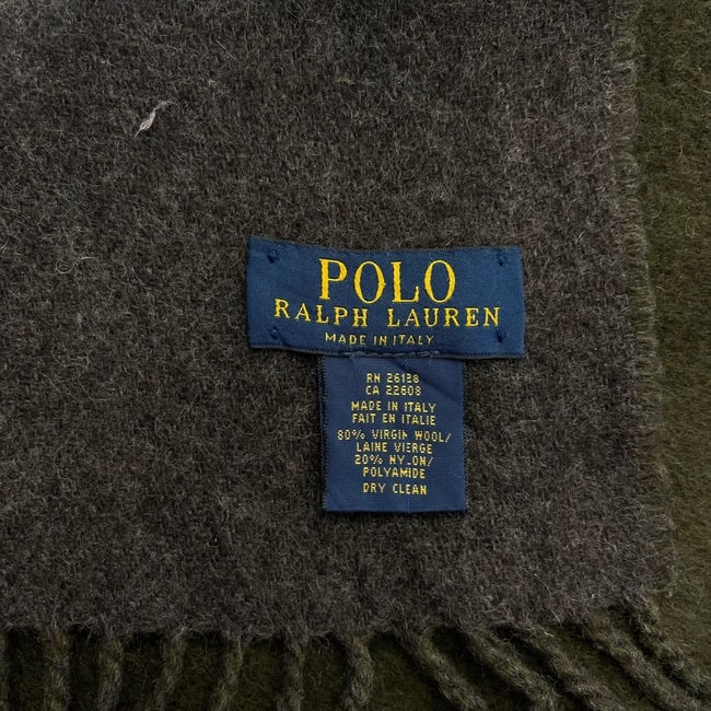 Polo Ralph Lauren Grey & Green Wool Blend Scarf - 7