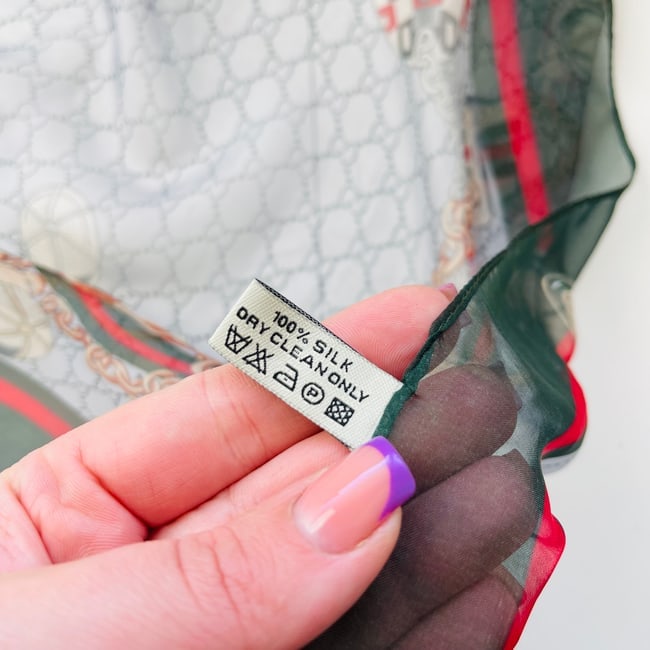 Gucci Grey Printed 100% Silk Scarf - 7