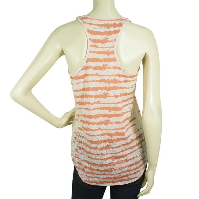 Zadig and Voltaire Delta Burn Tie & Dye Ecaille White Tank Vest Top Size S - 2
