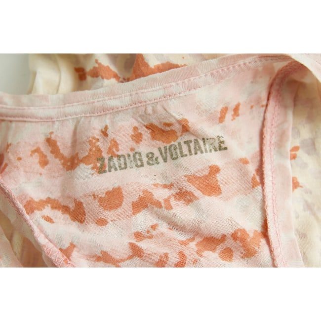 Zadig and Voltaire Delta Burn Tie & Dye Ecaille White Tank Vest Top Size S - 3