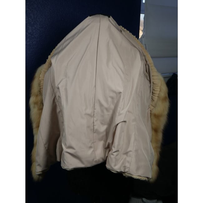 Stunning Buttercream Sheared Mink & Golden Sable Fur Coat Jacket - 7