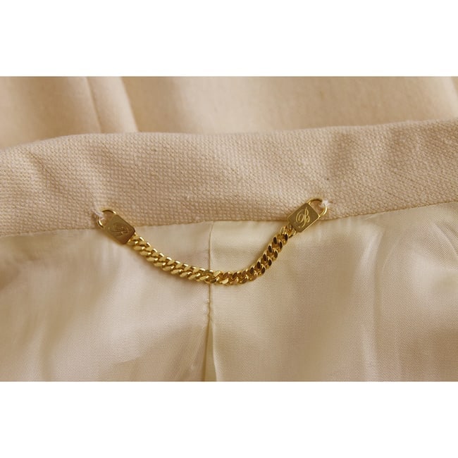 Vintage Blumarine Wool Cream Belted Jacket & Skirt silk & linen set sz 40 - 5