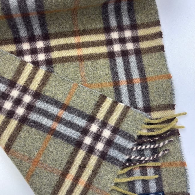 Burberry Green Plaid 100% Wool Scarf - 5