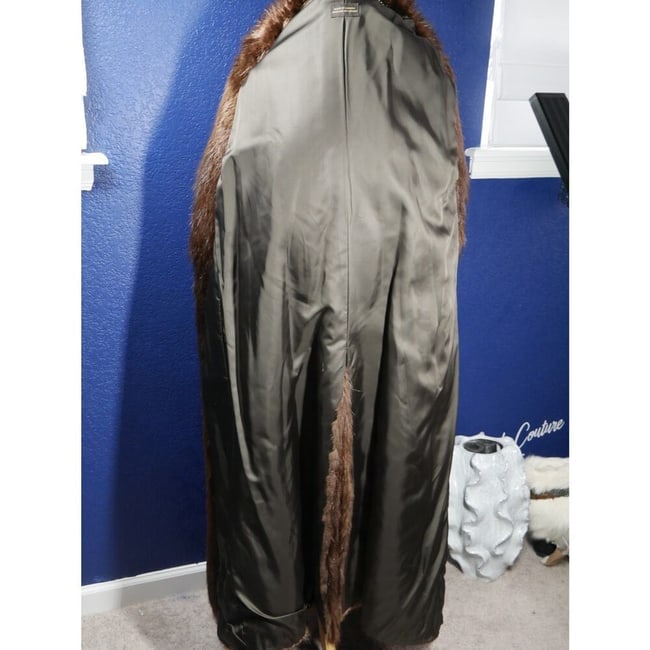 Amazing Men's Full Length Long Hair Beaver Fur Coat 50 - 5
