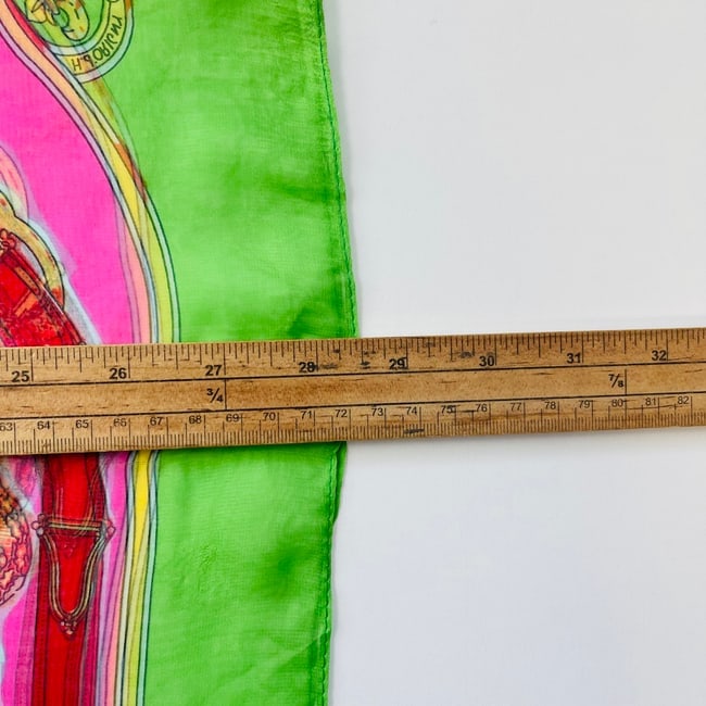 Hermes Green Printed 100% Silk Scarf - 8