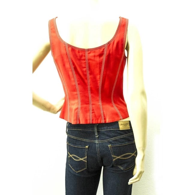 Vintage Escada Blazer and Bustier Set in Bright Orange almost Red - SZ36 / 34 - 9