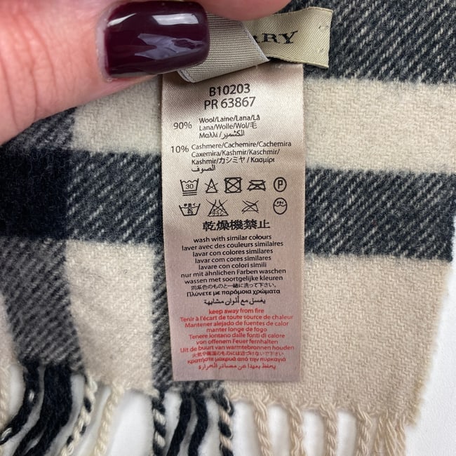 Burberry Children Beige Merino Wool & Cashmere Small Scarf - 7