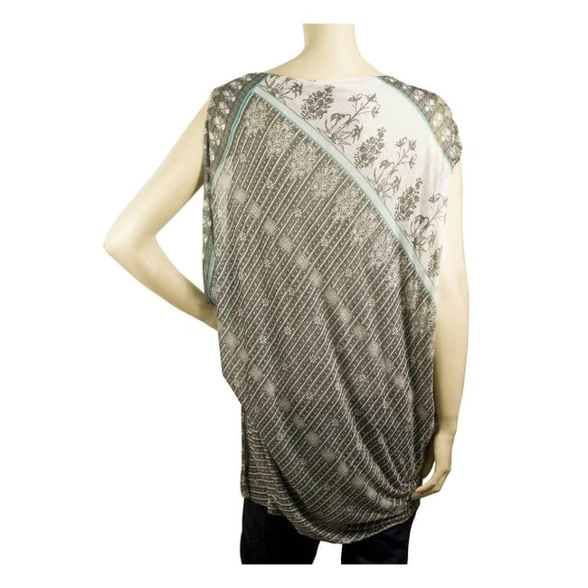 Yigal Azrouel Gray Floral One Shoulder Oversize Long Top Blouse size 1 - 2
