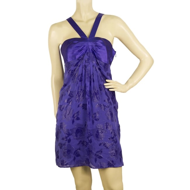 Tibi Silk Floral Daisies Jacquard Purple Y Neck Sleeveless Mini Dress -SZ 4: Title:Tibi Silk Floral Daisies Jacquard Purple Y Neck Sleeveless Mini Dress -SZ 4 Description:Tibi Silk Floral Daisies Jacquard Purple Y Neck Sleeveless Mini Dress -SZ 4 This fabulous new with tagsTib