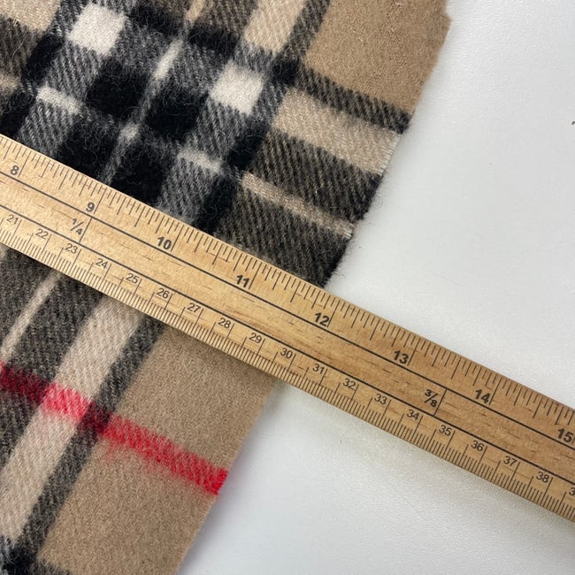Burberry Light Brown Plaid 100% Wool Scarf - 9