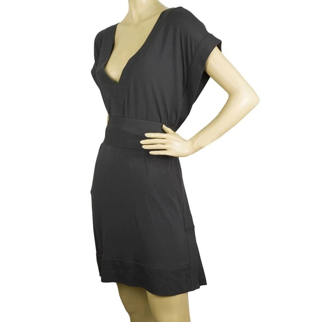 DVF Diane Von Furstenberg New Tasha Gray Belted Tunic Dress Cover Up Sz S - 2