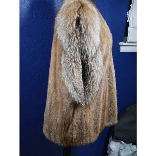 Gorgeous Mink & Crystal Fox Fur Vest Gilet Coat Jacket - 4