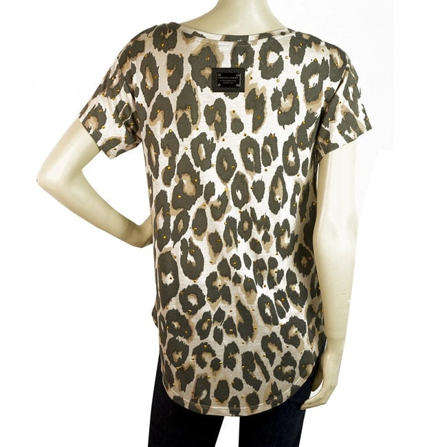 Philipp Plein Animal Print Wild Love Affair Sequined T-shirt Top Sz XS - 2