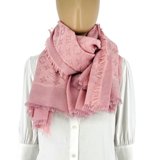 Louis Vuitton Pink 60% Silk 40% Wool Large Shawl - 4