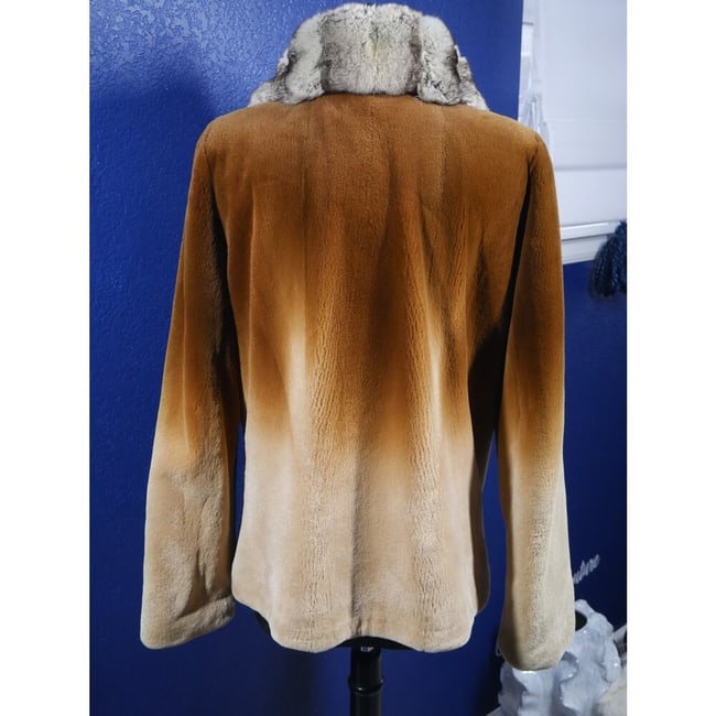 Gorgeous Ombre degrade Sheared Mink & Chinchilla Fur Coat Jacket - 3