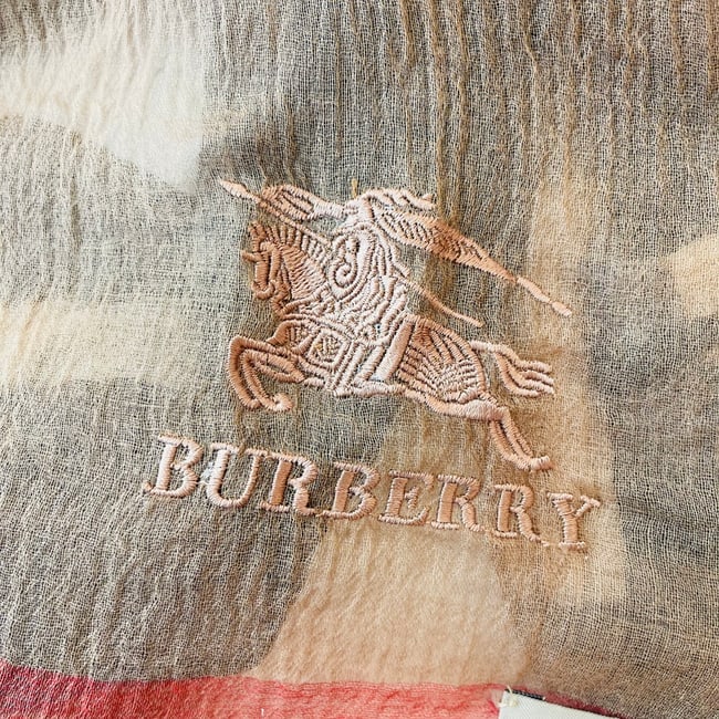 Burberry Beige Plaid 100% Cashmere Scarf - 5