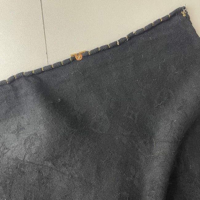 Louis Vuitton Black Monogram Silk Wool Scarf - 5