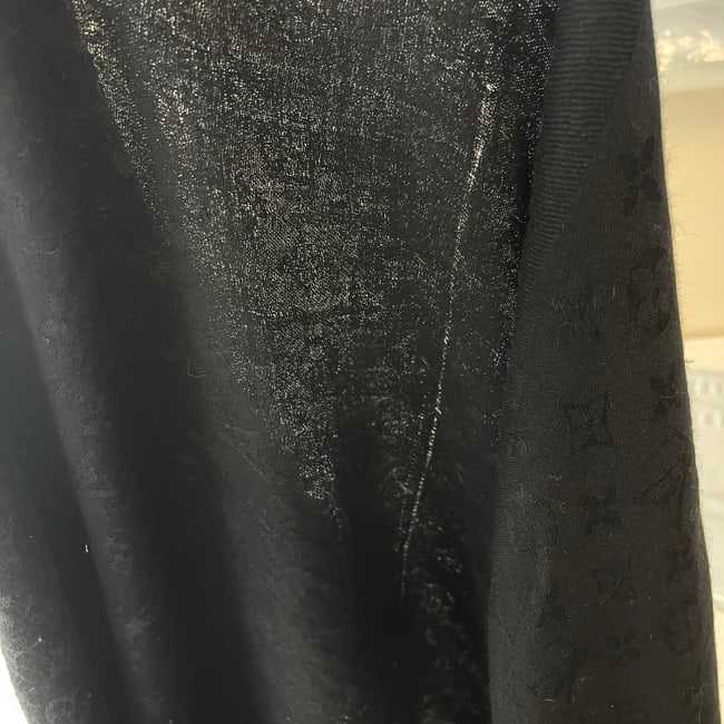 Louis Vuitton Black Monogram Silk Wool Scarf - 6