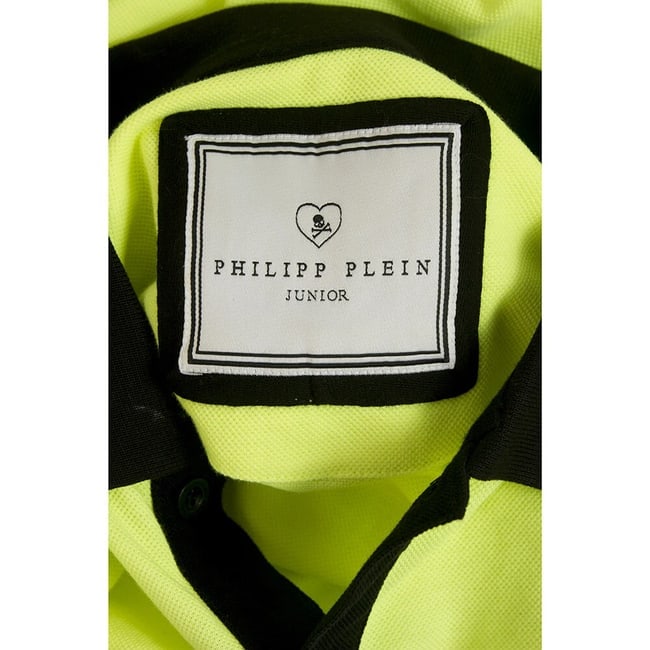 Philipp Plein Junior Yellow Black Polo Neckline Top Cotton for boys - 5